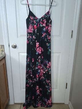 Express Black Floral Maxi Dress NWT
